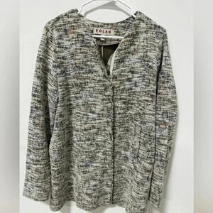 Dolan Left Coast Collection Zip‎ Up Tweed Jacket Size L